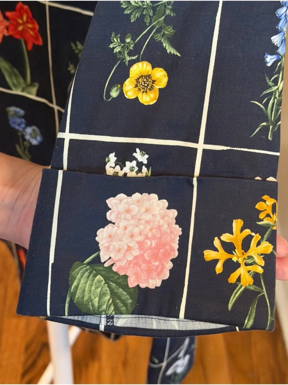 Tuckernuck Navy Floral Grid Shirt Dress - Picture 3 of 3